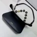 Loewe Women's Shoulder Bag - Black Leather, Gold-Tone Chain Detail with Knot Accents, Signature Branding, Stylish Luxury Crescent Bag #A56878