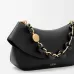 Loewe Women's Shoulder Bag - Black Leather, Gold-Tone Chain Detail with Knot Accents, Signature Branding, Stylish Luxury Crescent Bag #A56878
