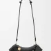 Loewe Women's Shoulder Bag - Black Leather, Gold-Tone Chain Detail with Knot Accents, Signature Branding, Stylish Luxury Crescent Bag #A56878