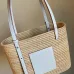 LOEWE Straw Tote Bag With White Leather Logo Patch And Dual Handles size:30×21×11cm #A54072