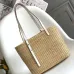 LOEWE Straw Tote Bag With White Leather Logo Patch And Dual Handles size:30×21×11cm #A54072