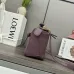 Loewe - Inspired Burgundy Leather Bag With Braided Handle And Geometric Design #A50977