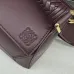 Loewe - Inspired Burgundy Leather Bag With Braided Handle And Geometric Design #A50977