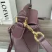 Loewe - Inspired Burgundy Leather Bag With Braided Handle And Geometric Design #A50977