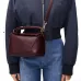 Loewe - Inspired Burgundy Leather Bag With Braided Handle And Geometric Design #A50977