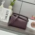 Loewe - Inspired Burgundy Leather Bag With Braided Handle And Geometric Design #A50977
