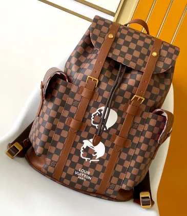 Louis Vuitton Damier Ebene Backpack With Special Graphic And Leather Accents #A51215
