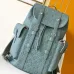 Louis Vuitton Light Blue Embossed Monogram Backpack: Stylish and Functional Design #A50993