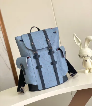 Louis Vuitton Light Blue Monogram Backpack: Blend of Style and Functionality #A51004