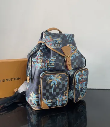 Louis Vuitton Damier Graphite Backpack With Tropical Print And Palm Tree Motifs size:34×40×17cm #A53369