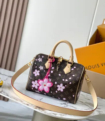 Louis Vuitton Speedy Bag With Cherry Blossom Print And Pink Accents For Timeless Charm  #A50331