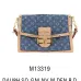 Louis Vuitton Monogram Denim Handbag With Leather Accents And Gold Hardware #A51591