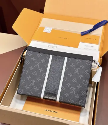 Louis Vuitton Monogram Eclipse Pochette With Striped Accent And Compact Design #A50815