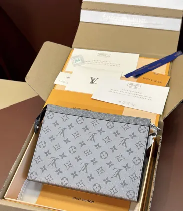 Louis Vuitton Monogram Eclipse Pochette In Light Grey With Signature Motifs And Luxe Packaging #A50810