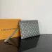 Louis Vuitton Pochette With Grey Monogram Canvas And Contrast Trim Design #A50711