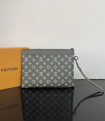 Louis Vuitton Pochette With Grey Monogram Canvas And Contrast Trim Design #A50711