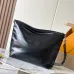 Sleek Black Louis Vuitton Leather Hobo Bag With Signature Details For Timeless Style #A49795