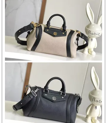 Louis Vuitton Dual - Tone Speedy Bandoulière Bags In Textured Leather With Signature Hardware #A50710