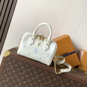 LV Speedy 20 Monogram Leather Crossbody Handbag 20.5×13.5×12cm #A65045