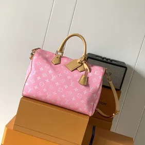 LV Speedy P109 Bandoulière 30 Monogram Leather Bag | M13911 Pink #A60904 LV Speedy P109 Bandoulière 30 Monogram Leather Bag | M13911 Pink #A60904