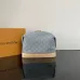 Elegant Louis Vuitton Denim Monogram Cosmetic Bag With Leather Trim #A50989
