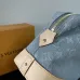 Elegant Louis Vuitton Denim Monogram Cosmetic Bag With Leather Trim #A50989