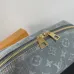 Elegant Louis Vuitton Denim Monogram Cosmetic Bag With Leather Trim #A50989