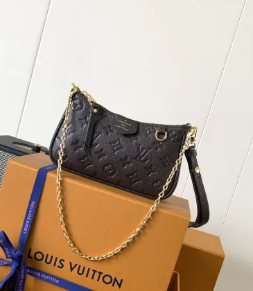 Louis Vuitton Black Embossed Monogram Chain Shoulder Bag With Leather Accents #A50835
