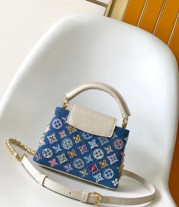 Exquisite Louis Vuitton Denim Handbag With Colorful Embellishments And Dual Straps size:21×13.6×8cm #A53517