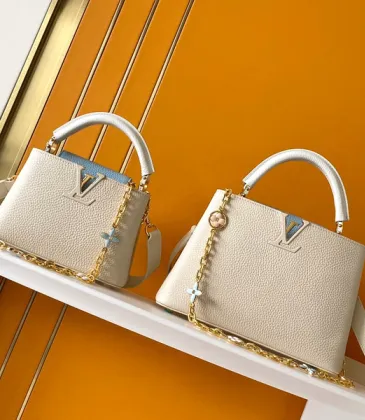 Louis Vuitton Capucines BB Handbags With Gold Chains And Blue Accents #A51213