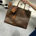 Louis Vuitton Monogram Canvas Handbag With Leather Accents And Tag Design #A53366