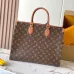 Louis Vuitton Monogram Canvas Handbag With Leather Accents And Tag Design #A53366