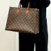 Louis Vuitton Monogram Canvas Handbag With Leather Accents And Tag Design #A53366