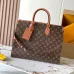 Louis Vuitton Monogram Canvas Handbag With Leather Accents And Tag Design #A53366
