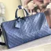 Louis Vuitton Embossed Monogram Keepall Bandoulière Bag In Stylish Blue For Travel #A52104