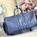 Louis Vuitton Embossed Monogram Keepall Bandoulière Bag In Stylish Blue For Travel #A52104