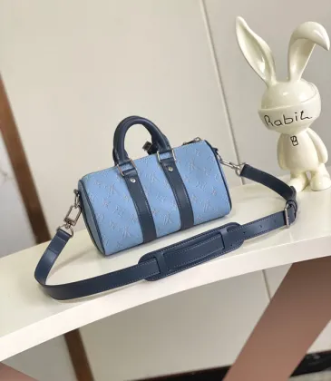 Louis Vuitton Denim - Effect Monogram Speedy Bandoulière In Light Blue #A51006