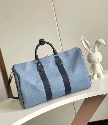 Louis Vuitton Light Blue Monogrammed Keepall Bag For Stylish Travel Moments #A51005