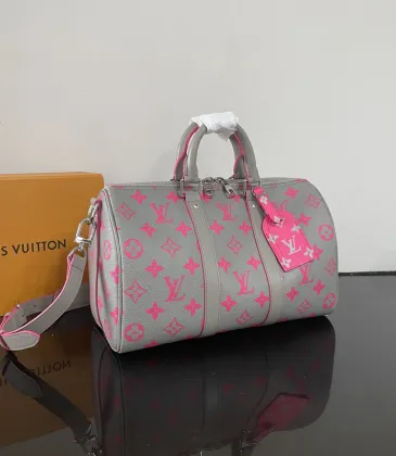 Louis Vuitton Gray Speedy Bandoulière Bag With Pink Monogram Print #A52597