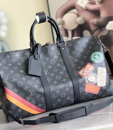 Louis Vuitton Monogram Eclipse Keepall Bandoulière With Patches And Stripes #A52721