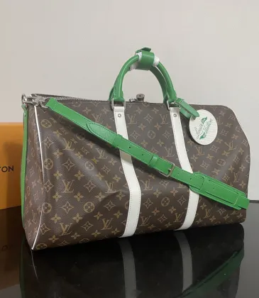 Louis Vuitton Monogram Keepall Bandoulière With Green And White Accents #A51217