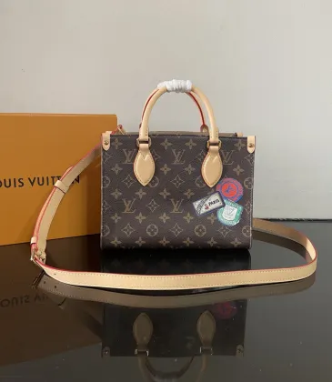 Chic Louis Vuitton Monogram Canvas Handbag With Distinctive Patches size:25×19×11.5cm #A53370
