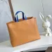 Louis Vuitton Orange Leather Tote Bag With Contrast Blue Straps And Branding size:40×32×16cm #A53920