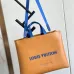 Louis Vuitton Orange Leather Tote Bag With Contrast Blue Straps And Branding size:40×32×16cm #A53920