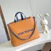 Louis Vuitton Orange Leather Tote Bag With Contrast Blue Straps And Branding size:40×32×16cm #A53920
