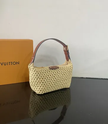 Louis Vuitton Crochet Straw Baguette Bag With Leather Handle Accents size:18×11×6cm #A54068