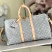 Louis Vuitton Denim Monogram Keepall Bandoulière Bag With Leather Trim And Gold Hardware #A50836