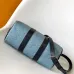 Louis Vuitton Speedy Bandoulière Bag In Light Blue Monogram Canvas With Black Leather Trim #A50808