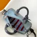 Louis Vuitton Speedy Bandoulière Bag In Light Blue Monogram Canvas With Black Leather Trim #A50808