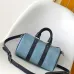 Louis Vuitton Speedy Bandoulière Bag In Light Blue Monogram Canvas With Black Leather Trim #A50808